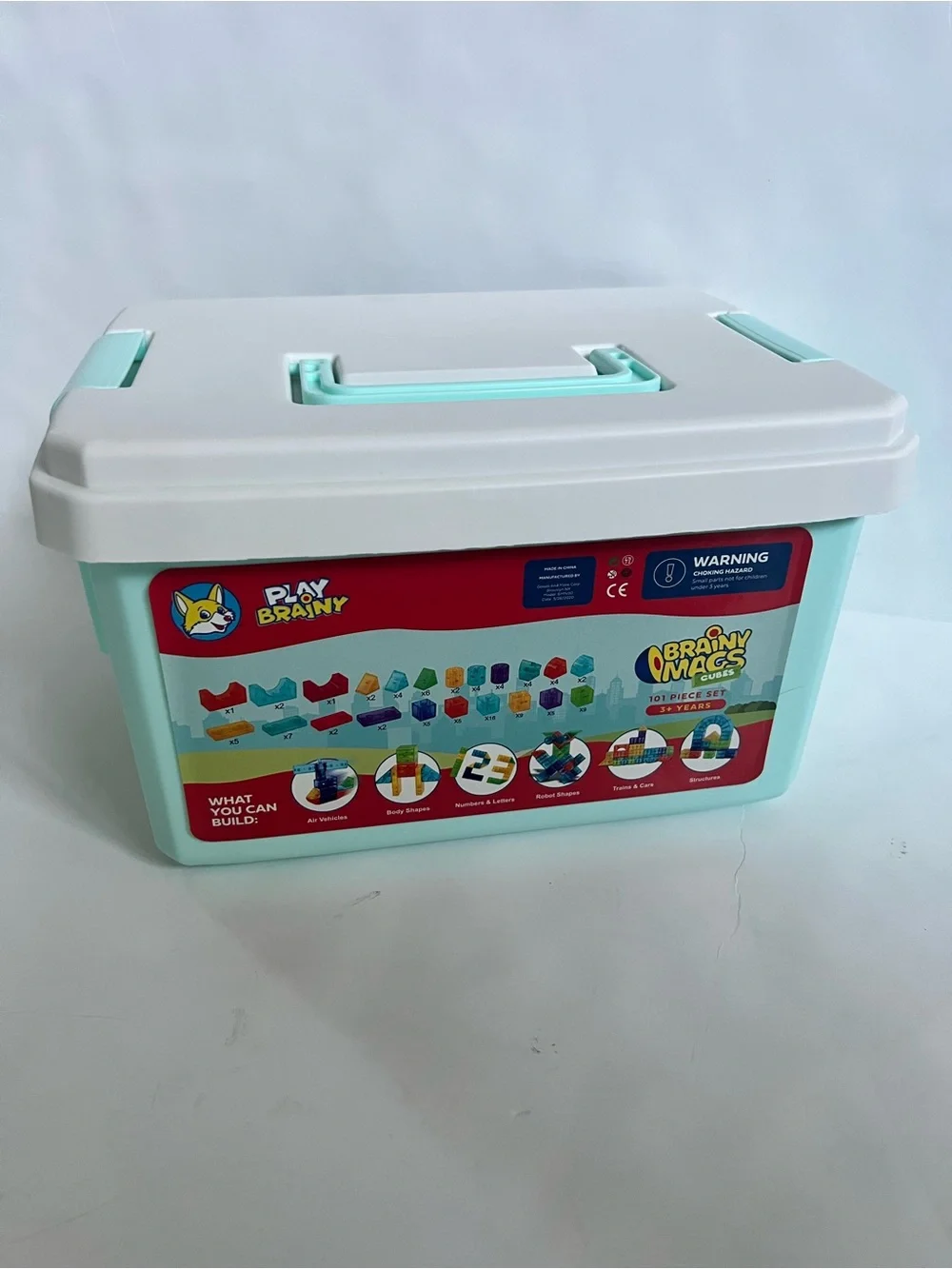 Play Brainy 101 Piece Magnetic Cubes 3D Building Set Stem Educational Montessori
